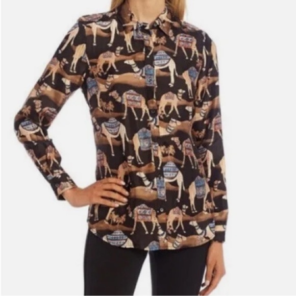 Neo Bakara Camel Print Top - Picture 2 of 7